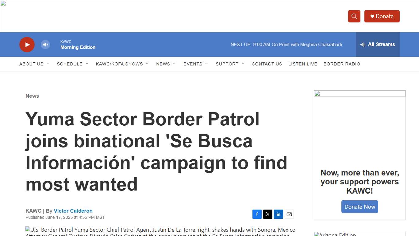 Yuma Sector Border Patrol joins binational 'Se Busca Información' campaign to find most wanted